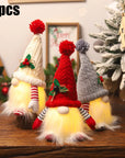 1~4pcs 2024 Christmas Doll Elf Knitted Gnome with Led Night Light Christmas Decorations for Home Xmas Navidad New Year 2025 Gift