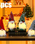 1~4pcs 2024 Christmas Doll Elf Knitted Gnome with Led Night Light Christmas Decorations for Home Xmas Navidad New Year 2025 Gift