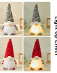 1~4pcs 2024 Christmas Doll Elf Knitted Gnome with Led Night Light Christmas Decorations for Home Xmas Navidad New Year 2025 Gift