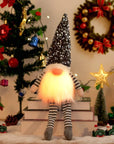 1~4pcs 2024 Christmas Doll Elf Knitted Gnome with Led Night Light Christmas Decorations for Home Xmas Navidad New Year 2025 Gift