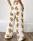 AVE | TEDDY BEAR PRINT STRAIGHT LEG PANTS