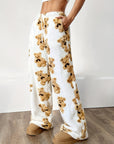 AVE | TEDDY BEAR PRINT STRAIGHT LEG PANTS