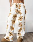 AVE | TEDDY BEAR PRINT STRAIGHT LEG PANTS