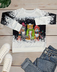 SABRINA | WARMES WINTERTOP MIT SCHNEEKATZEN-PRINT