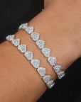 BRACELET EN MOISSANITE EN FORME DE COEUR - S925