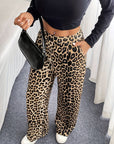 LENA | CHIC LEOPARD PRINT STRAIGHT TROUSERS