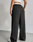 LIA | STRIPED PRINT STRAIGHT TROUSERS