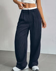 LIA | STRIPED PRINT STRAIGHT TROUSERS