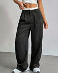 LIA | STRIPED PRINT STRAIGHT TROUSERS