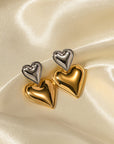 TWO HEARTS EARRINGS