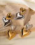 TWO HEARTS EARRINGS