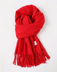 Women's Fashion Thermal Scarf with Fringe Detail - Stay Warm and Stylish All Winter for Music Festivals