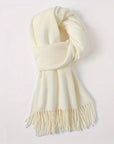 Women's Fashion Thermal Scarf with Fringe Detail - Stay Warm and Stylish All Winter for Music Festivals