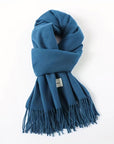 Women's Fashion Thermal Scarf with Fringe Detail - Stay Warm and Stylish All Winter for Music Festivals