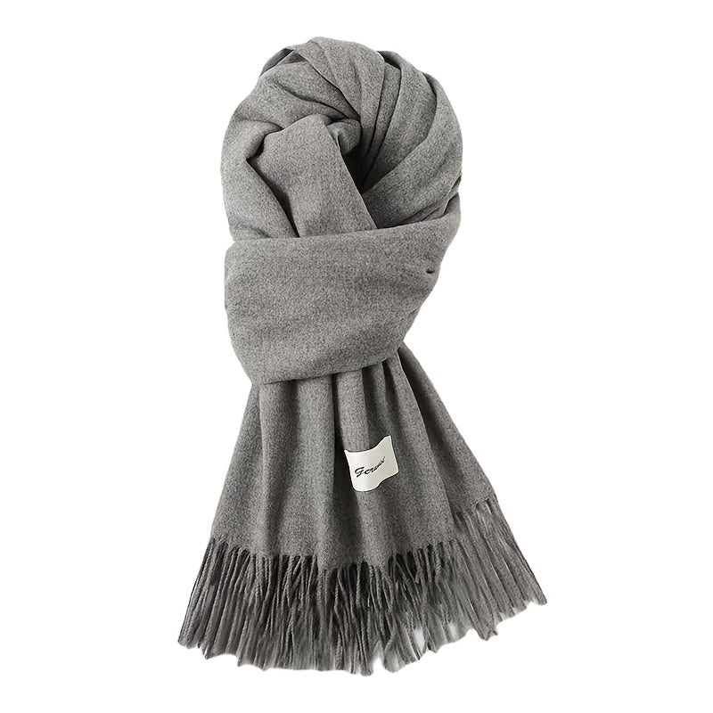 Women&#39;s Fashion Thermal Scarf with Fringe Detail - Stay Warm and Stylish All Winter for Music Festivals