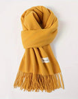 Women's Fashion Thermal Scarf with Fringe Detail - Stay Warm and Stylish All Winter for Music Festivals