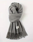 Women's Fashion Thermal Scarf with Fringe Detail - Stay Warm and Stylish All Winter for Music Festivals