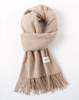 Women's Fashion Thermal Scarf with Fringe Detail - Stay Warm and Stylish All Winter for Music Festivals