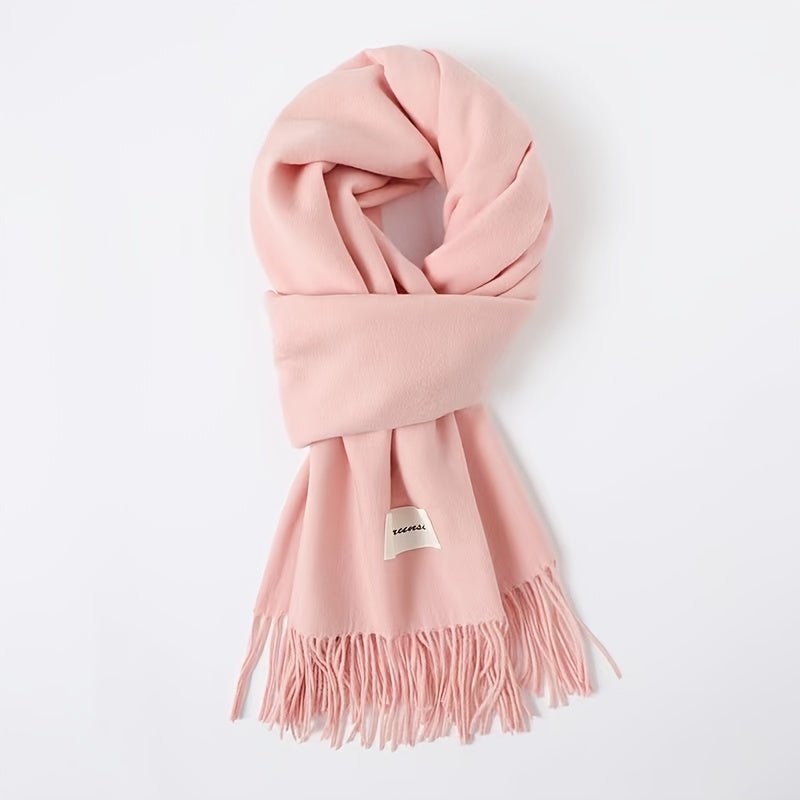 Women&#39;s Fashion Thermal Scarf with Fringe Detail - Stay Warm and Stylish All Winter for Music Festivals