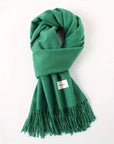 Women's Fashion Thermal Scarf with Fringe Detail - Stay Warm and Stylish All Winter for Music Festivals