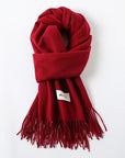 Women's Fashion Thermal Scarf with Fringe Detail - Stay Warm and Stylish All Winter for Music Festivals