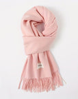 Women's Fashion Thermal Scarf with Fringe Detail - Stay Warm and Stylish All Winter for Music Festivals