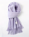 Women's Fashion Thermal Scarf with Fringe Detail - Stay Warm and Stylish All Winter for Music Festivals